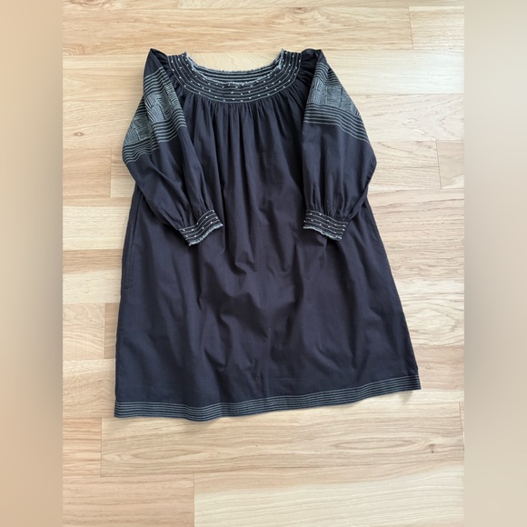 Velvet By Graham & Spencer Boho Peasant Cotton Beaded Smock Tunic Dress Size S - Picture 6 of 13